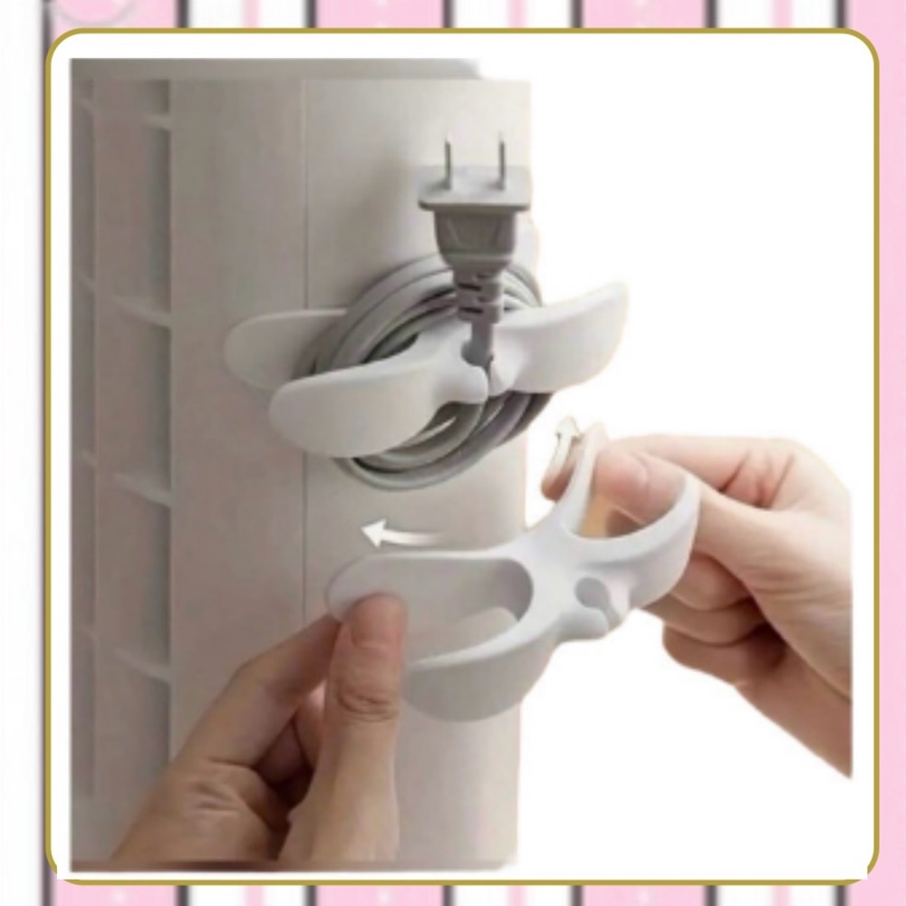 Power Cord Organizer for Appliance (2pc SET - white)